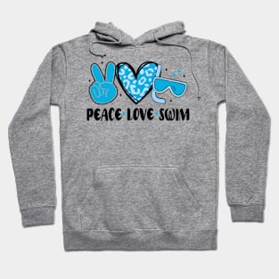 Peace love swim - swimmer design Hoodie